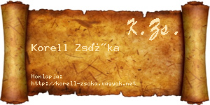 Korell Zsóka névjegykártya